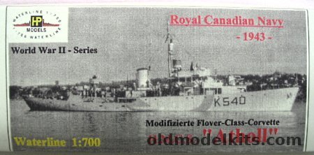 HP Models 1/700 HMCS Atholl (Royal Canadian  Navy Flower-Class) Corvette plastic model kit
